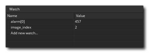 Debug Watches Variables Window